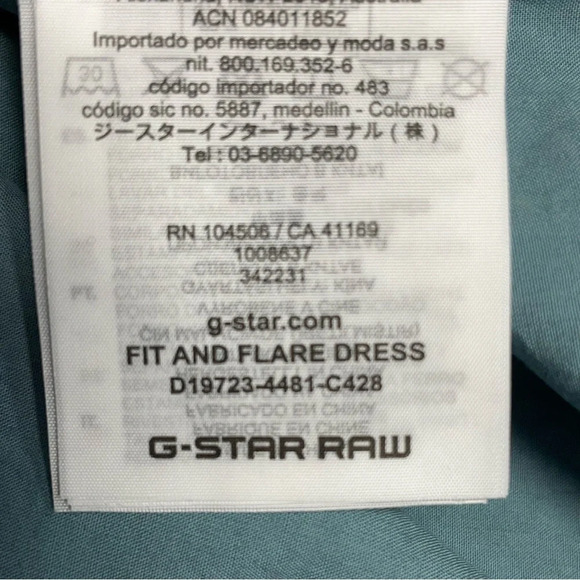 G-Star Raw Fit And Flare Dress Sleeveless Light Bright Nickel L - Picture 7 of 15